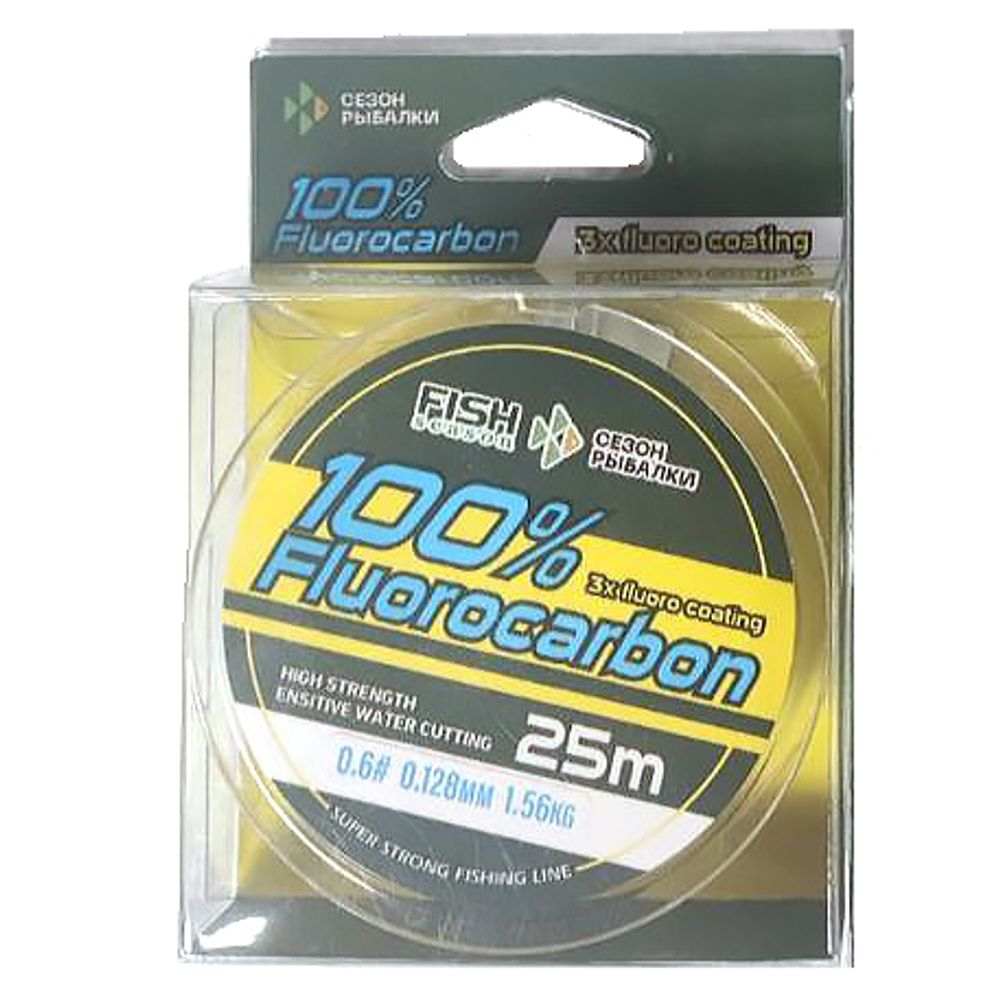 Леска Fish Season 100% Fluorocarbon 25м (прозрачная) Леска Fish Season 100% Fluorocarbon 25м (прозрачная)