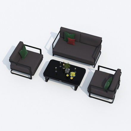 Лаунж зона Ideal Patio СИЛЕНА антрацит - каркас карбон