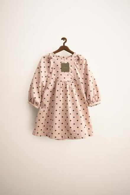 ZARA ZARA TIMELESS — ПЛАТЬЕ В ГОРОШЕК, ЦВЕТ РОЗОВОГО МЕЛА