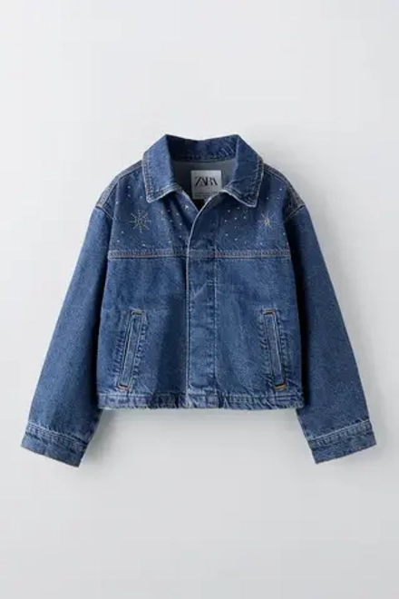 ZARA ДЖИНСОВАЯ КУРТКА, СИНИЙ