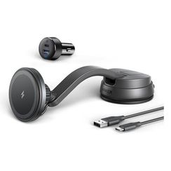 Магнитное автомобильное беспроводное зарядное устройство Anker 613 Magnetic Wireless Charger MagGo (B2930011) черный