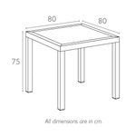 Стол пластиковый Siesta Contract Ares 80, коричневый
