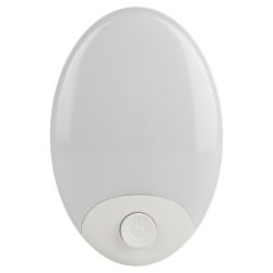 Ночник - светильник светодиодный ЭРА NN-623-SW-W в розетку с выключателем белый | Ночники