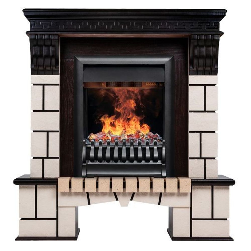 Электрокамин RealFlame Stone AO античный дуб с очагом 3D Oregan