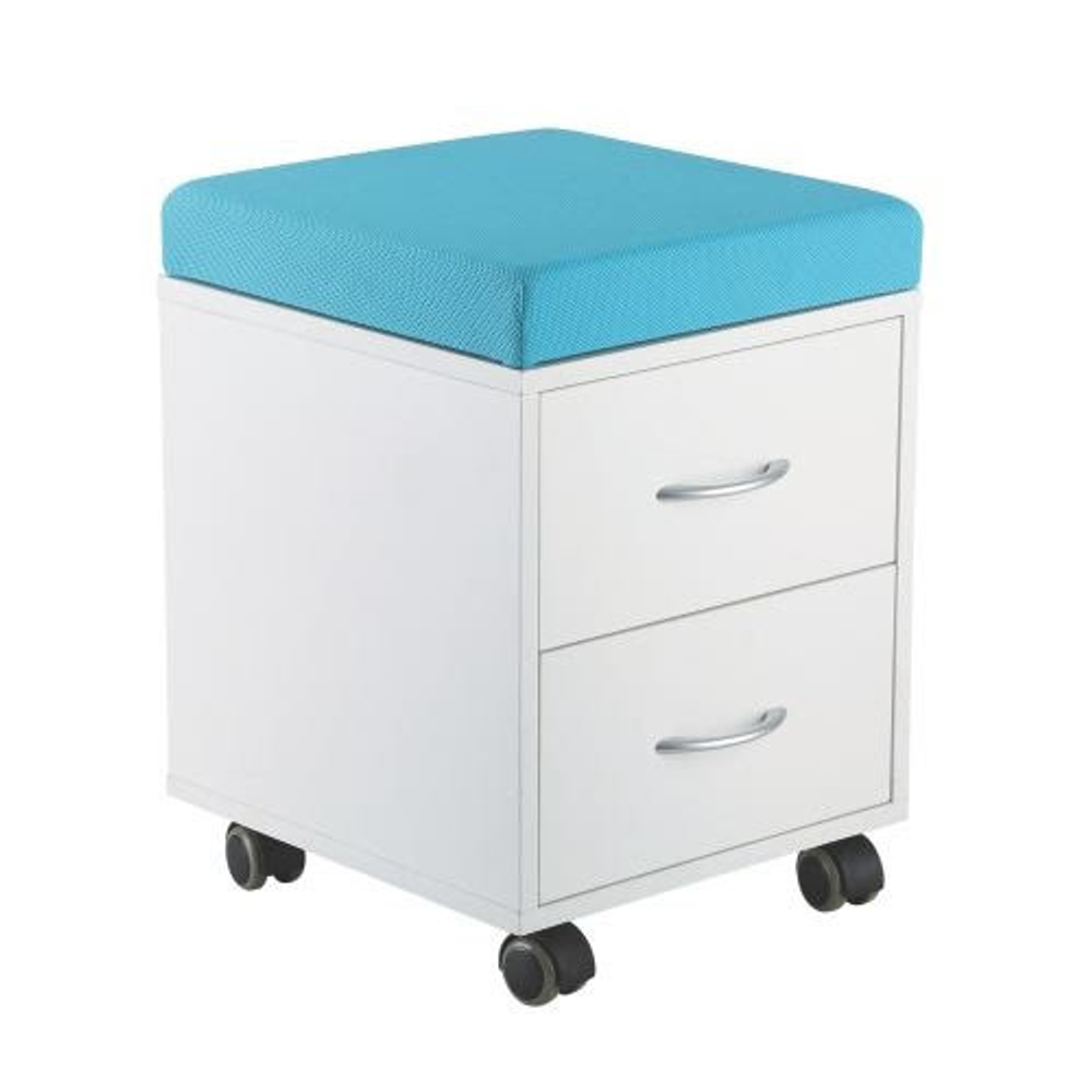 Тумба Fundesk на колёсиках с 2 ящиками и пуфом (SS15W)