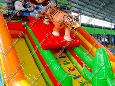 Детский надувной батут-горка "Зов тигра", 8*5*6 м