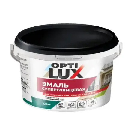 OPTILUX  Эмаль акриловая универсальная  Белая СУПЕРГЛЯНЦЕВАЯ 2,6кг (ИжСинтез)