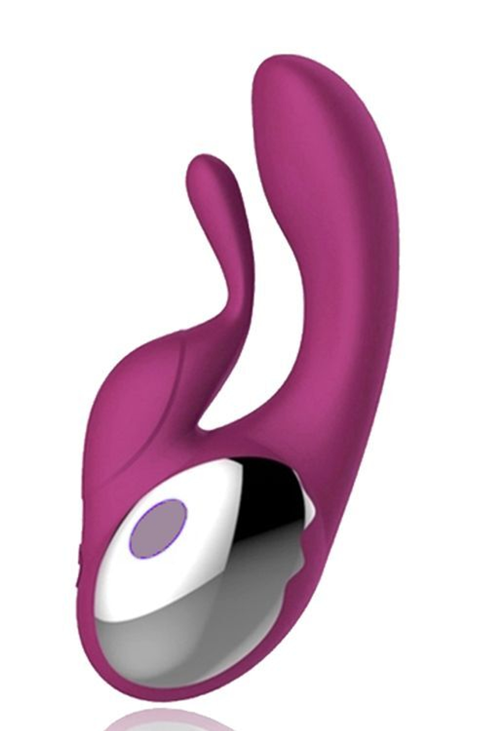 Фиолетовый вибратор с клиторальным отростком NAGHI NO.4 - 13,5 см. (Цвет: фиолетовый)