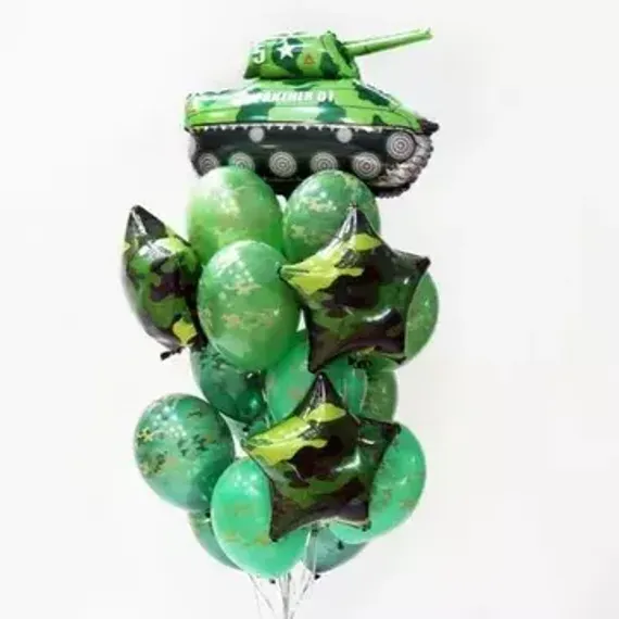 Фонтан из шаров на 23 февраля №3