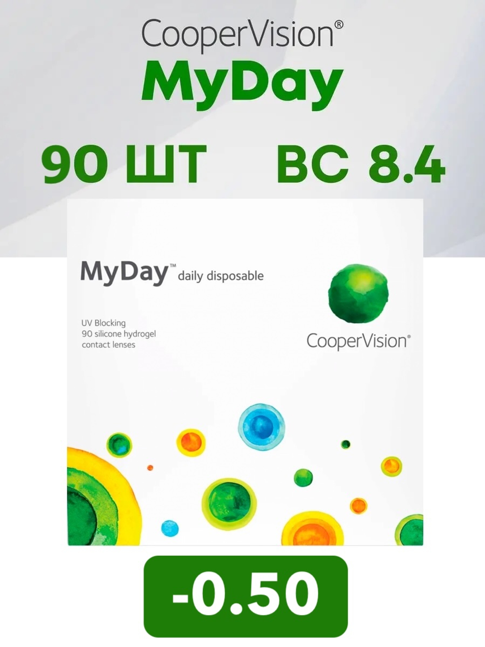 Однодневные контактные линзы MyDay daily disposable (уп. 90 линз)