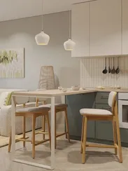 Стул полубарный saga, рогожка, бежевый