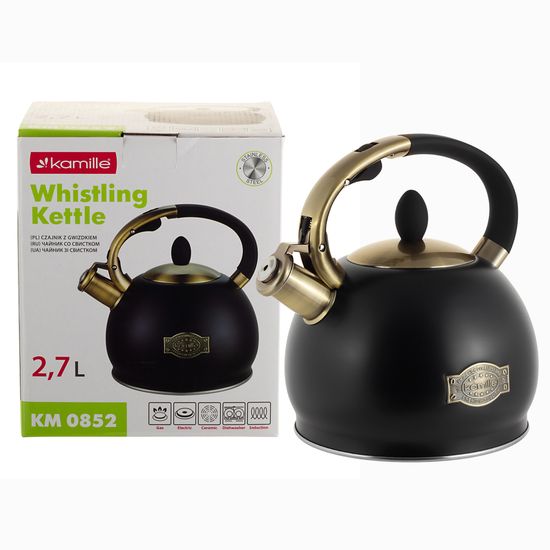 Чайник 2,7 л. из нержавеющей стали со свистком Kamille KM 0852