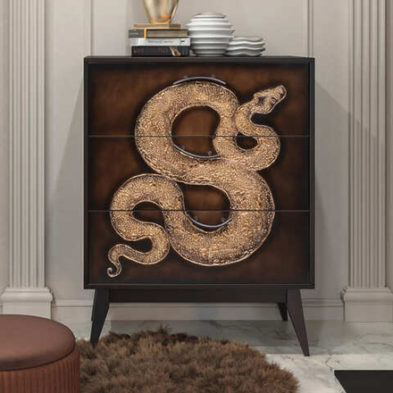 Комод Серпентис с 3 ящиками Каштан