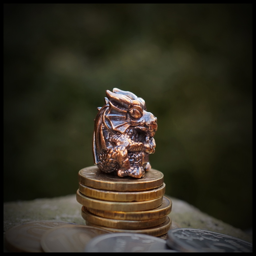 Темлячная бусина "Дракон" для ножей , бронза