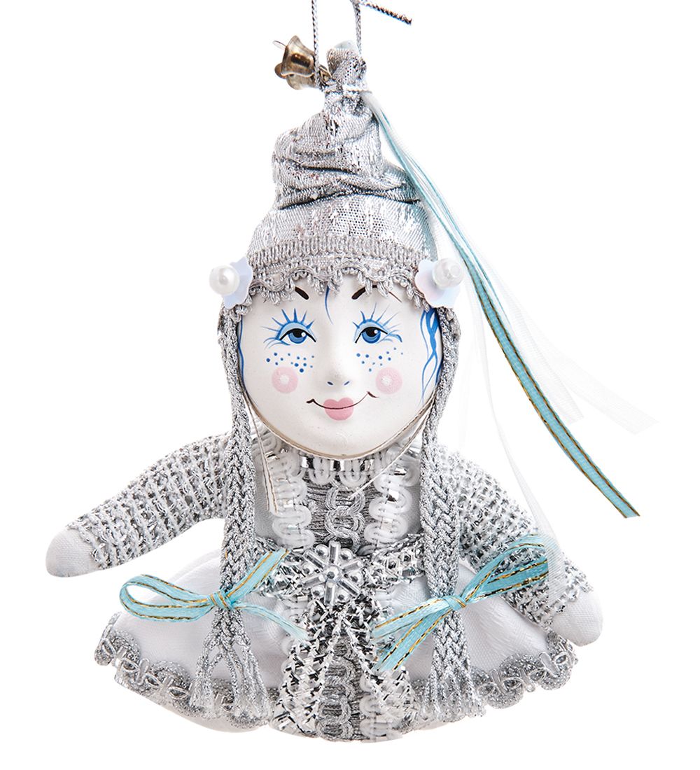 РусКукла RK-941 Кукла подвесная «Снегурочка серебряная»