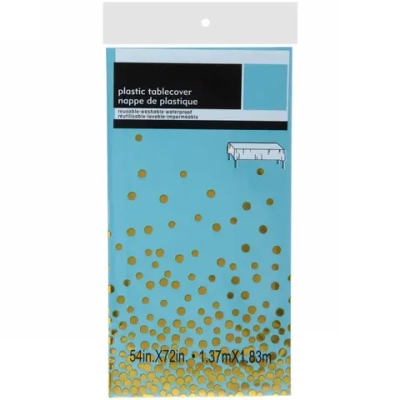 Скатерть «Руби» 137*183см цвет голубой, пвх