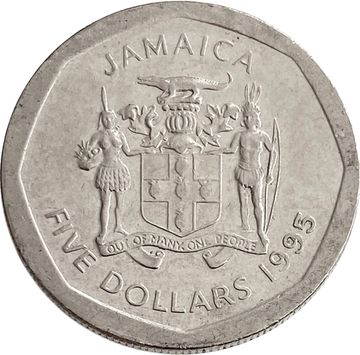 5 долларов 1995 Ямайка
