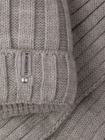 Шапка для девочки с шарфом осенние, бежевые