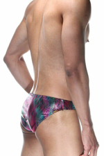 Мужские сексуальные трусы-слипы из ткани с блеском (Размер: XL) (Цвет: разноцветный)