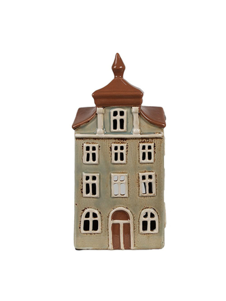 Подсвечник "Домик - Амстердам" зеленый 12x9x25 см Clayre & Eef