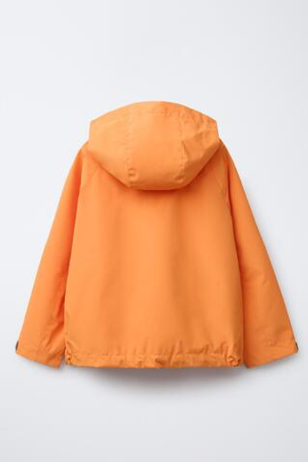 ZARA ЛЕГКАЯ КУРТКА С КАПЮШОНОМ WATER REPELLENT, ОРАНЖЕВЫЙ