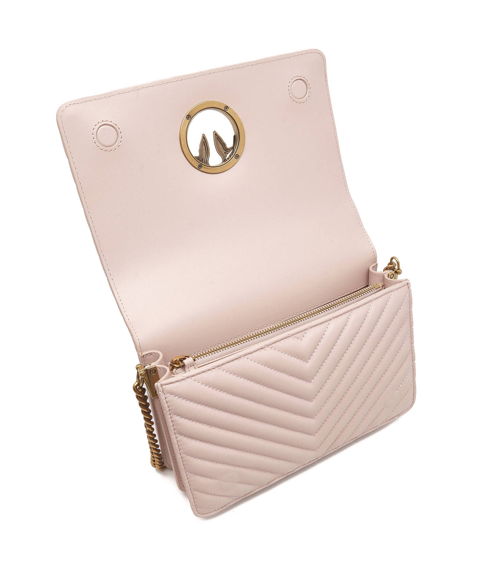 кожа наплечная сумка LOVE CLICK CLASSIC SHEEP NAPPA Pinko - пудро-розовый(100063 A0GK)