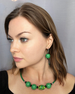 Комплект украшений из муранского стекла: колье, серьги