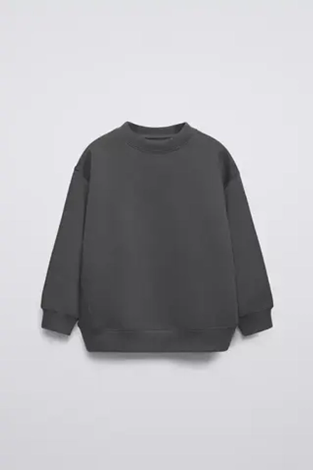 ZARA БАЗОВАЯ ТОЛСТОВКА ИЗ МЯГКОЙ ТКАНИ, АНТРАЦИТОВО-СЕРЫЙ