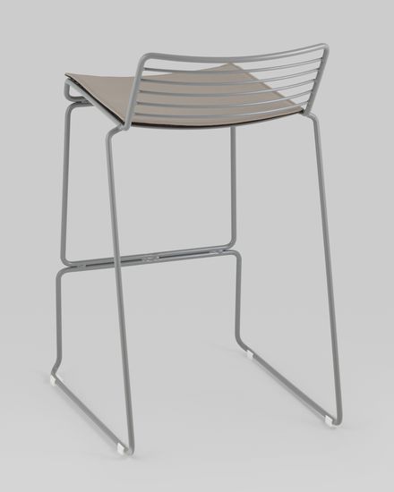 Стул полубарный Hero серый с подушкой