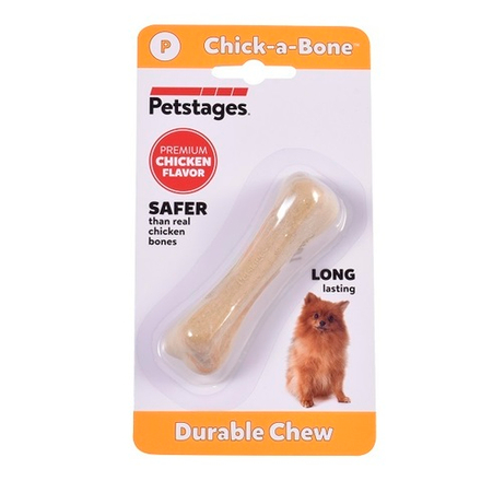 Petstages игрушка для собак Chick-A-Bone косточка с ароматом курицы 8 см очень маленькая