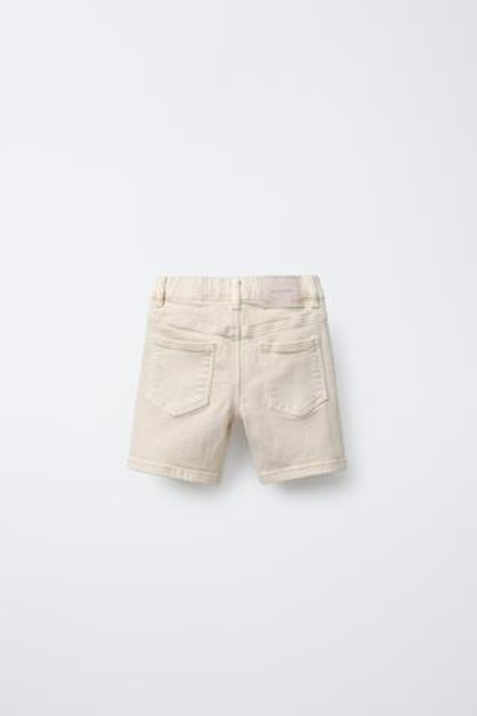 ZARA ШОРТЫ ПРЯМОГО КРОЯ ИЗ ТВИЛА, СЛОНОВАЯ КОСТЬ