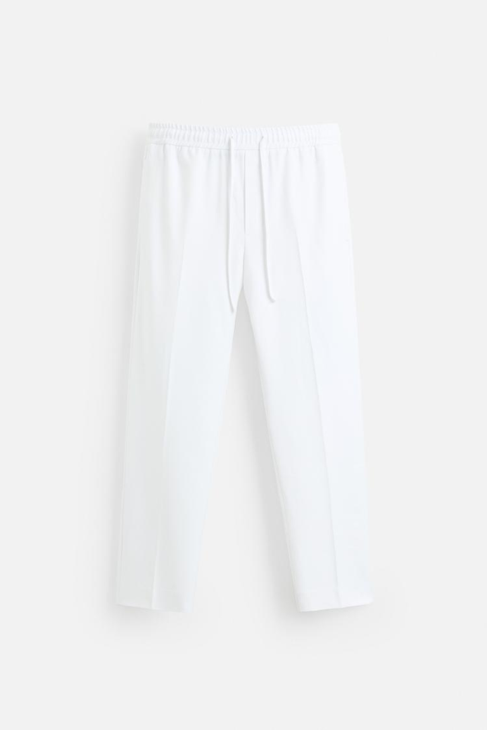 ZARA БРЮКИ-ДЖОГГЕРЫ КОМФОРТНОЙ ПОСАДКИ, ЖЕЛТОВАТО-БЕЛЫЙ