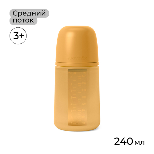 Силиконовая бутылочка Suavinex Colour Essence 240 мл, соска М