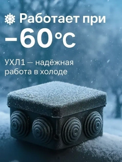 Коробка распределительная ОП 70 70 40 мм, 7 вводов, HF, УФ-стойкая, УХЛ1, IP55, черная, Ruvinil