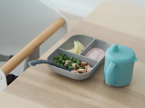 Набор посуды Beaba Coffrey Apprentiss Silicone Blue