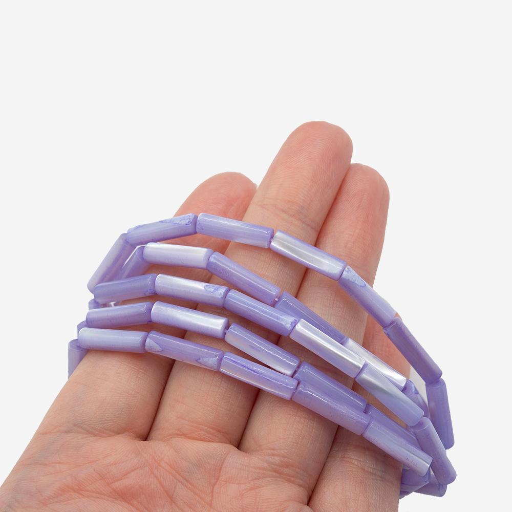 Перламутр морских ракушек, оттенок "Лиловый", трубочки 4*14мм