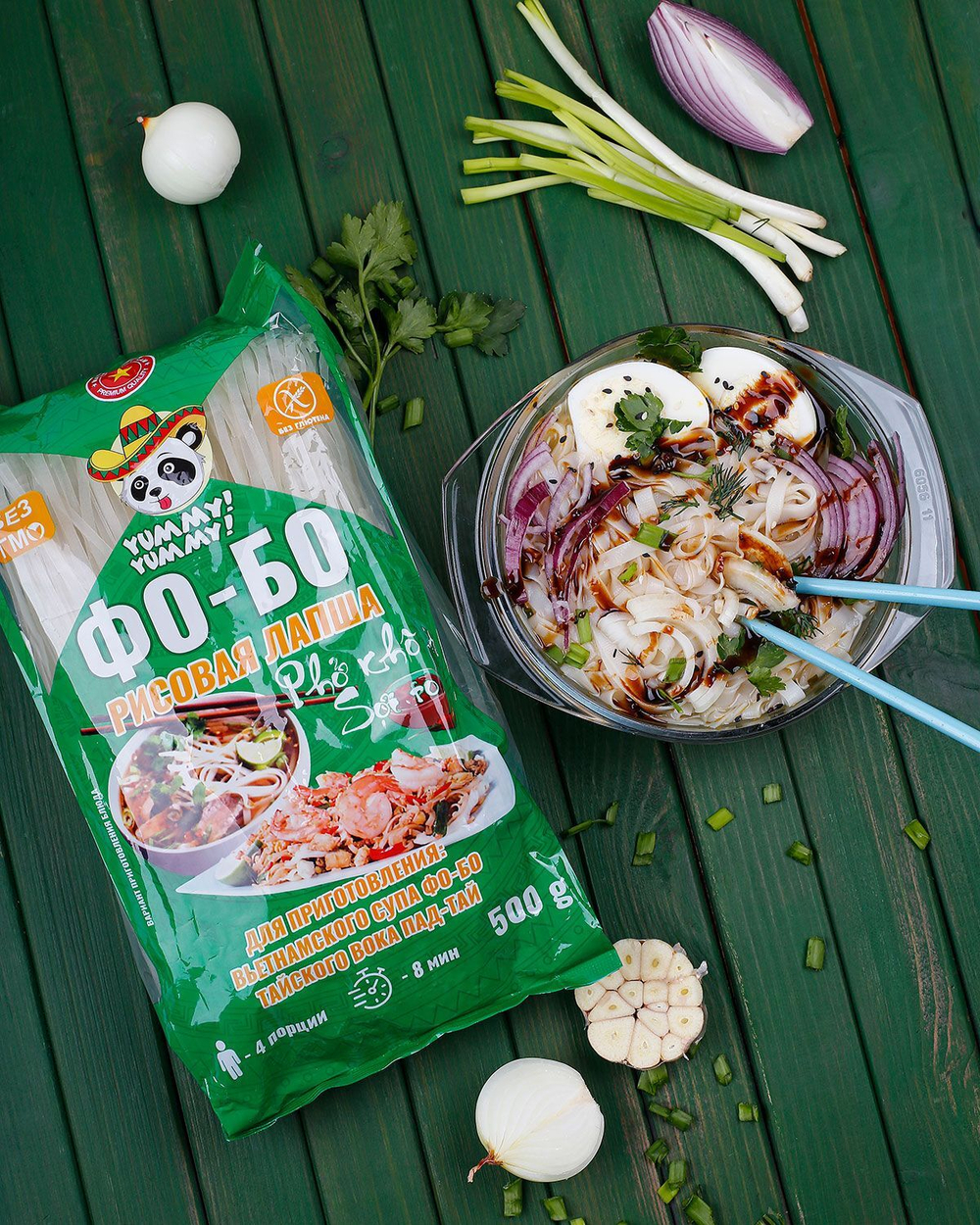 Рисовая лапша Фо Бо широкая Pho Kho, 500 г