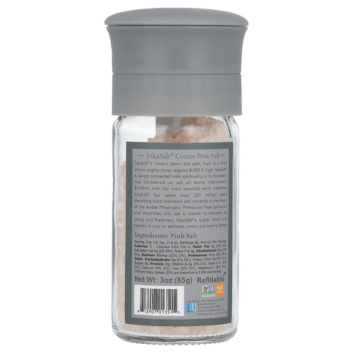 Natierra, InkaSalt, розовая соль, приобретенная с соблюдением принципов справедливой торговли, в мельнице, 85 г (3 унции)