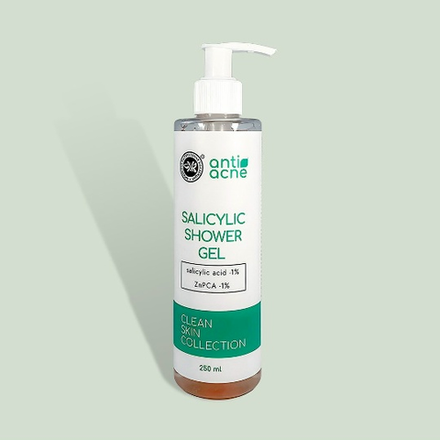 Салициловый гель для душа anti-acne для проблемной кожи, 250мл, ТМ КРЫМСКАЯ НАТУРАЛЬНАЯ КОЛЛЕКЦИЯ