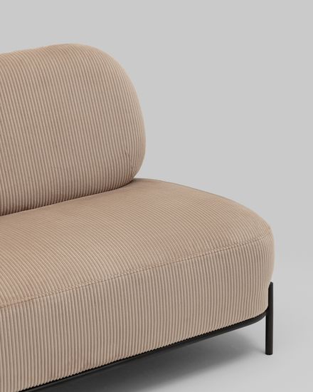 Диван Стоун велюр рельефный бежевый