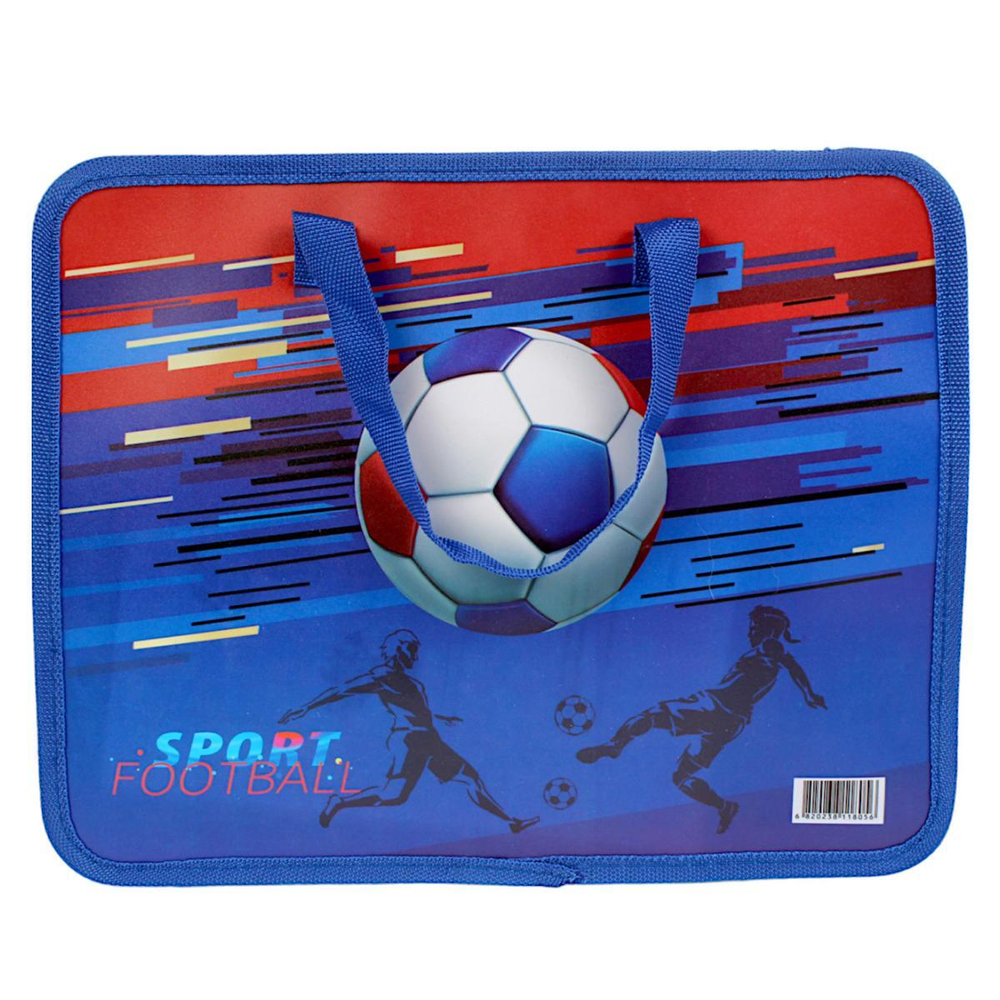 Папка А4 "Футбол" пластик, с ручками, ширина 8см