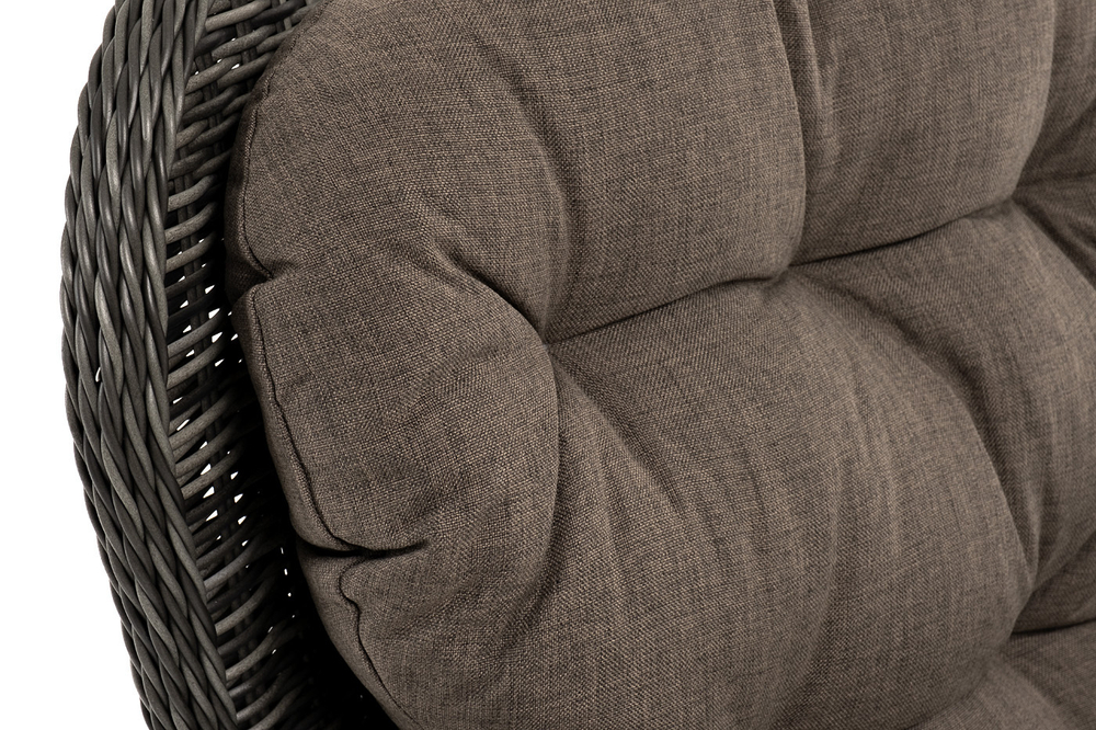 "Алиса" кресло плетеное, цвет графит с подушками