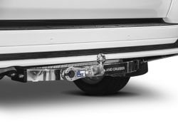 Фаркоп торцевой c электрикой Smart для Toyota Land Cruiser 200 рестайлинг (Executive, TRD) 2015-2021, с нерж. накладкой, шар F, 1500/75 кг, F.5713.005