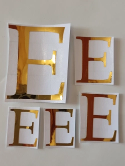 Наклейки свадебные буквы на бутылки и бокалы инициалы "Е"