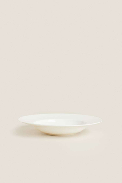 ZARA HOME ТОНКАЯ ФАРФОРОВАЯ ТАРЕЛКА ДЛЯ МАКАРОН, БЕЛЫЙ