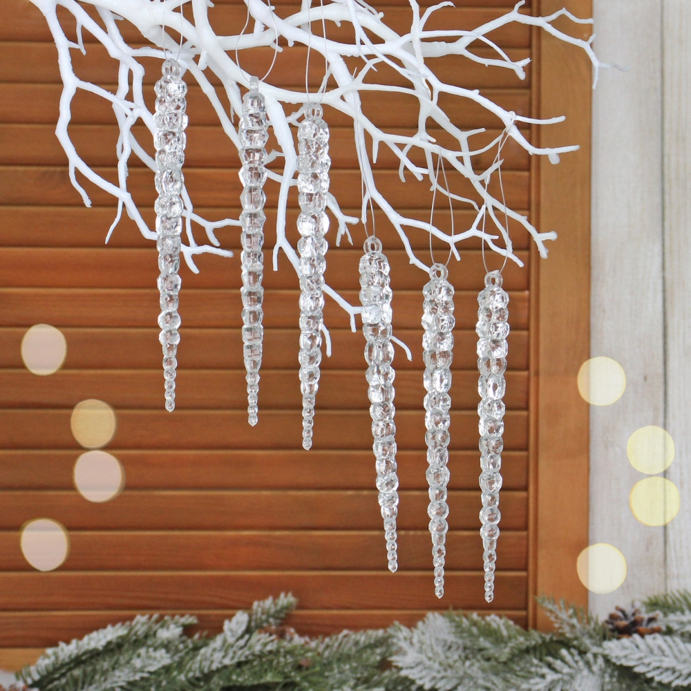 Подвеска «Хрустальная сосулька» 15 см (набор 6 шт)