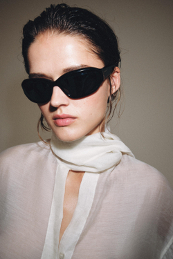 ZARA РУБАШКА С ШАРФОМ — ZW COLLECTION, БЕЛЫЙ