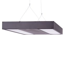 ULO-K16B 2x16W-4000K-L50 5W-RGB IP44 BLACK Светильник линейный светодиодный подвесной с фоновой подсветкой. Белый свет 4000К. Алюминий. Цвет черный. TM Uniel