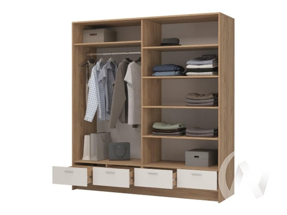 Шкаф 4-х створчатый с зеркалом ШК-04 МС Ирис