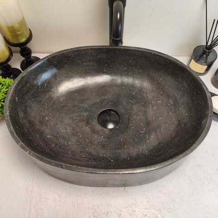 Раковина из мрамора Oval Black OM-60701 52*38*14